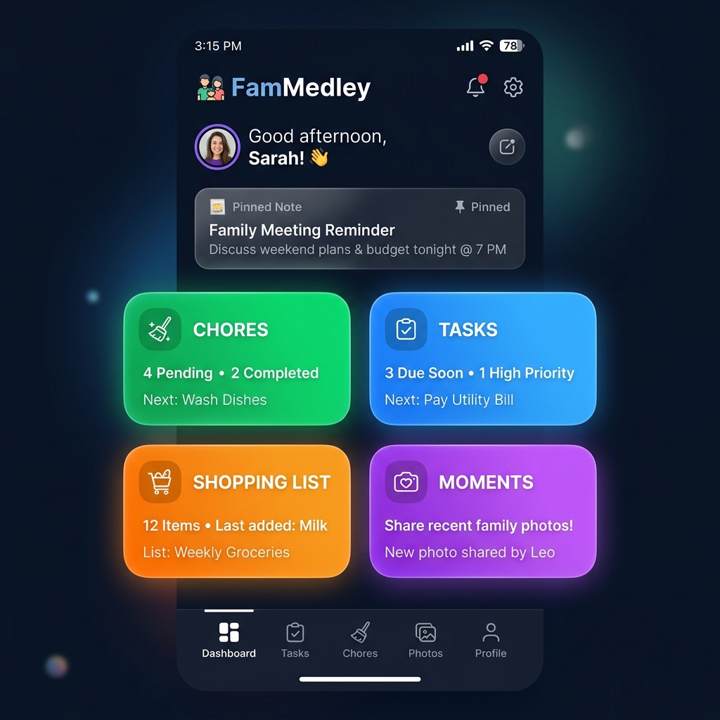 FamMedley Dashboard Mockup